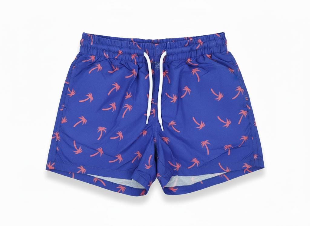 Urban Republic Mens Swim Shorts Navy Palm Red