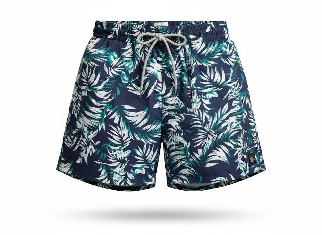Urban Republic Mens Swim Shorts Navy Palm Print