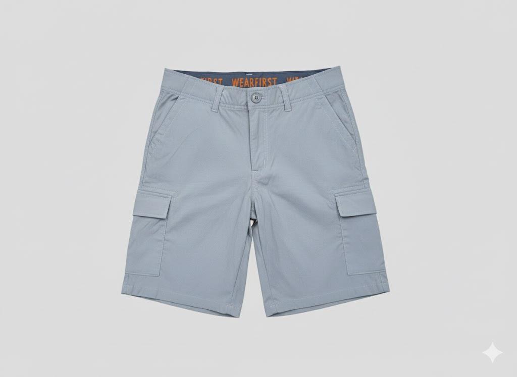 Wearfirst Mens Cargo Tech Shorts Light Grey