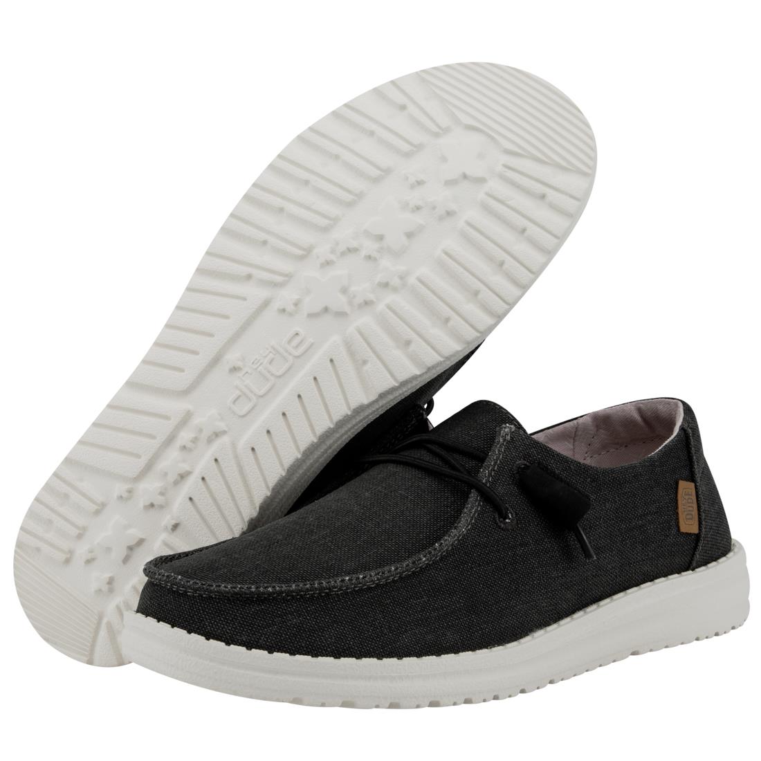 Hey Dude Womens Wendy Chambray Shoe Off Black
