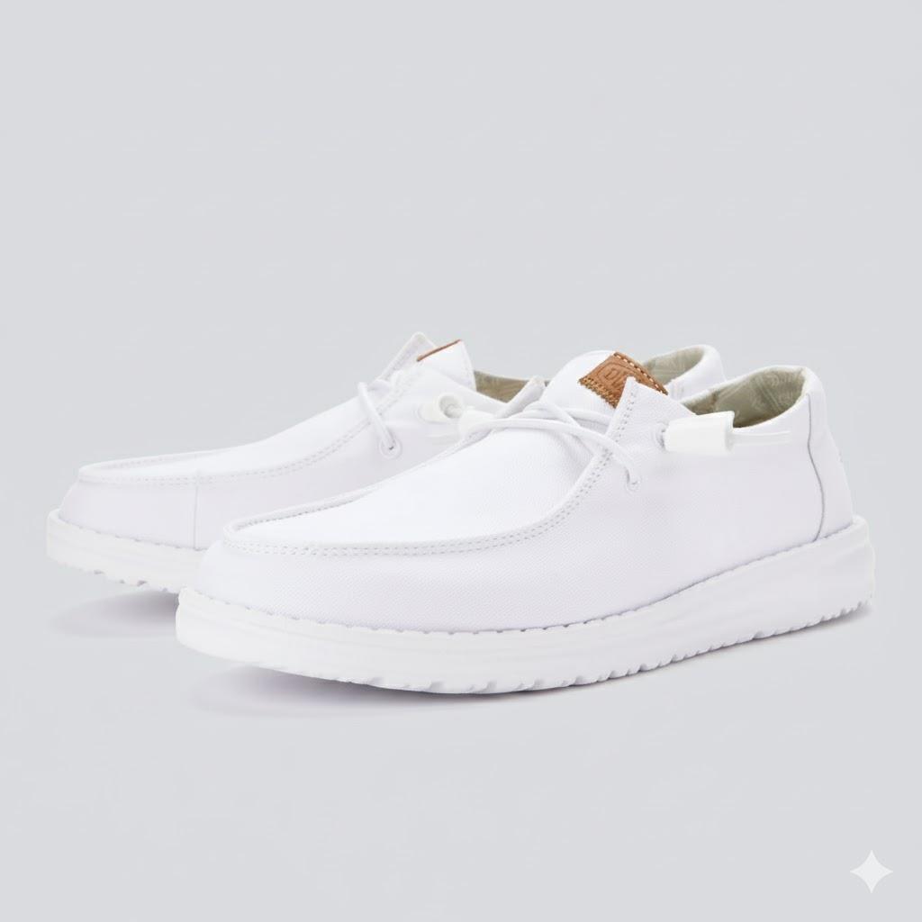 Hey Dude Womens Wendy Stretch Canvas White