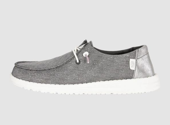 Hey Dude Womens Wendy Metakkic Sparkle Charcoal
