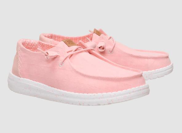 Hey Dude Womens Wendy Chambray Grid Pale Pink