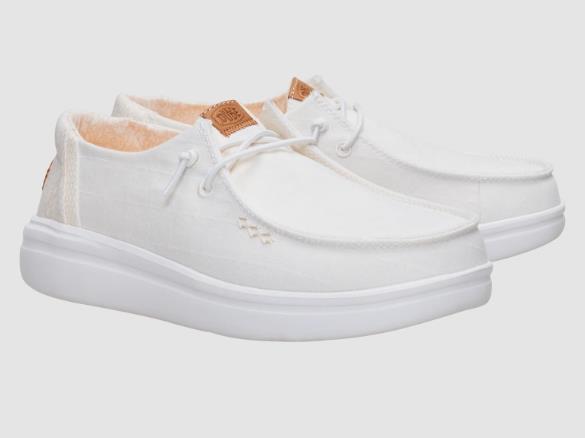 Hey Dude Womens Wendy Rise Chambray Gride Snow White