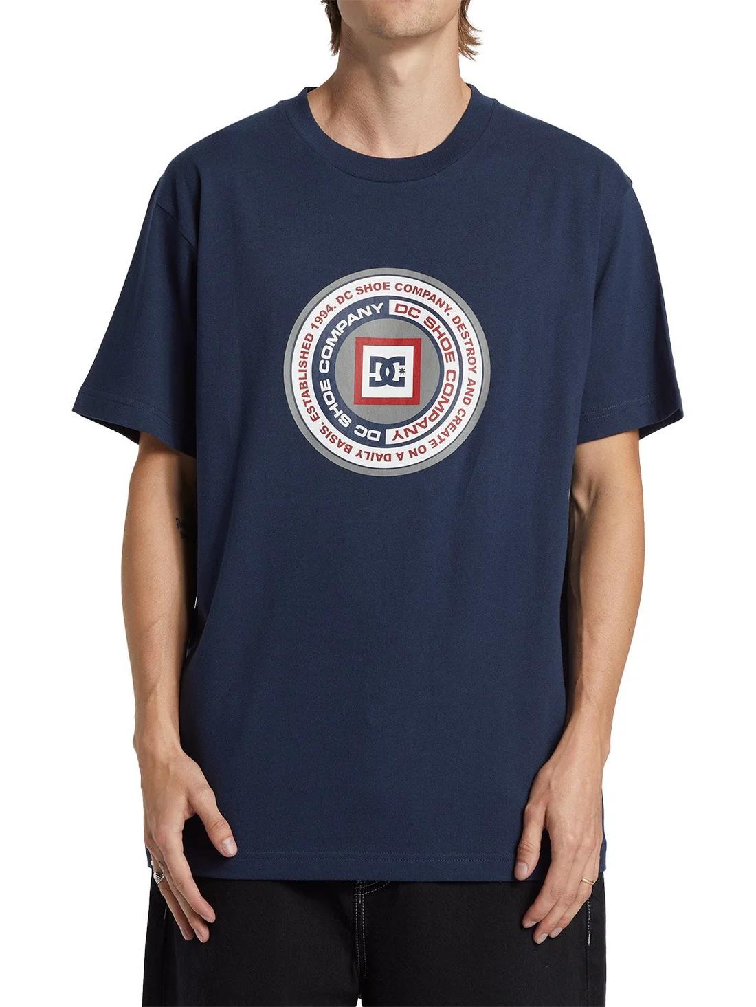 Dc Mens Throwbackhss Short Sleeve Tee Dress Blues