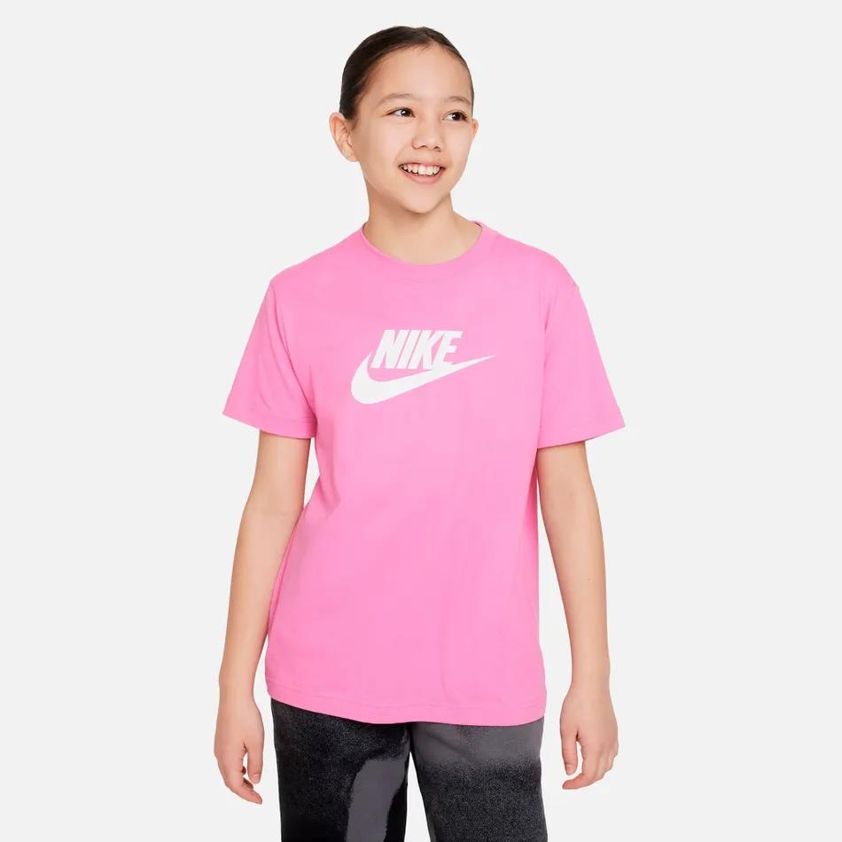Nike Girls Futura Short Sleeve Tee Pink