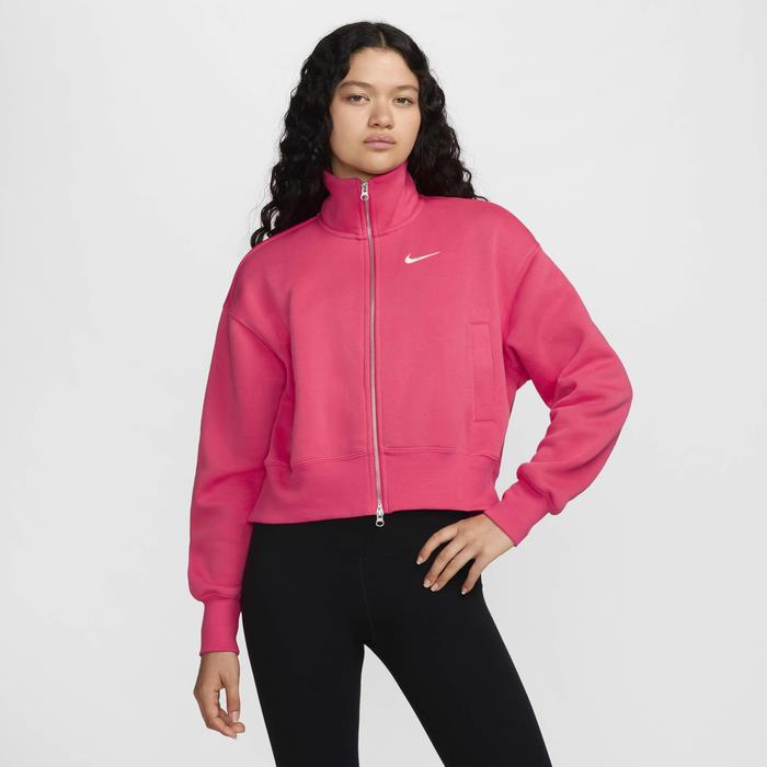 Nike Womens Phoenix Fleece Oversized Full Zip Track Top Aster Pink/Sail