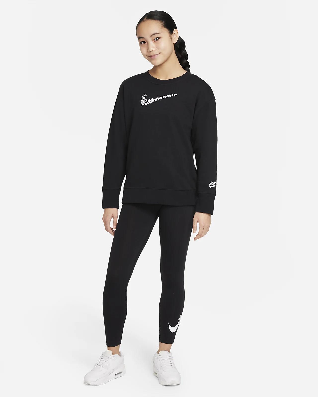 Nike Girls Terry Sweater Black