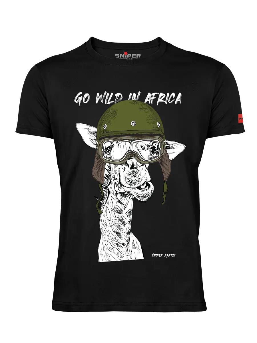 Sniper Mens Giraffe Short Sleeve Tee Black