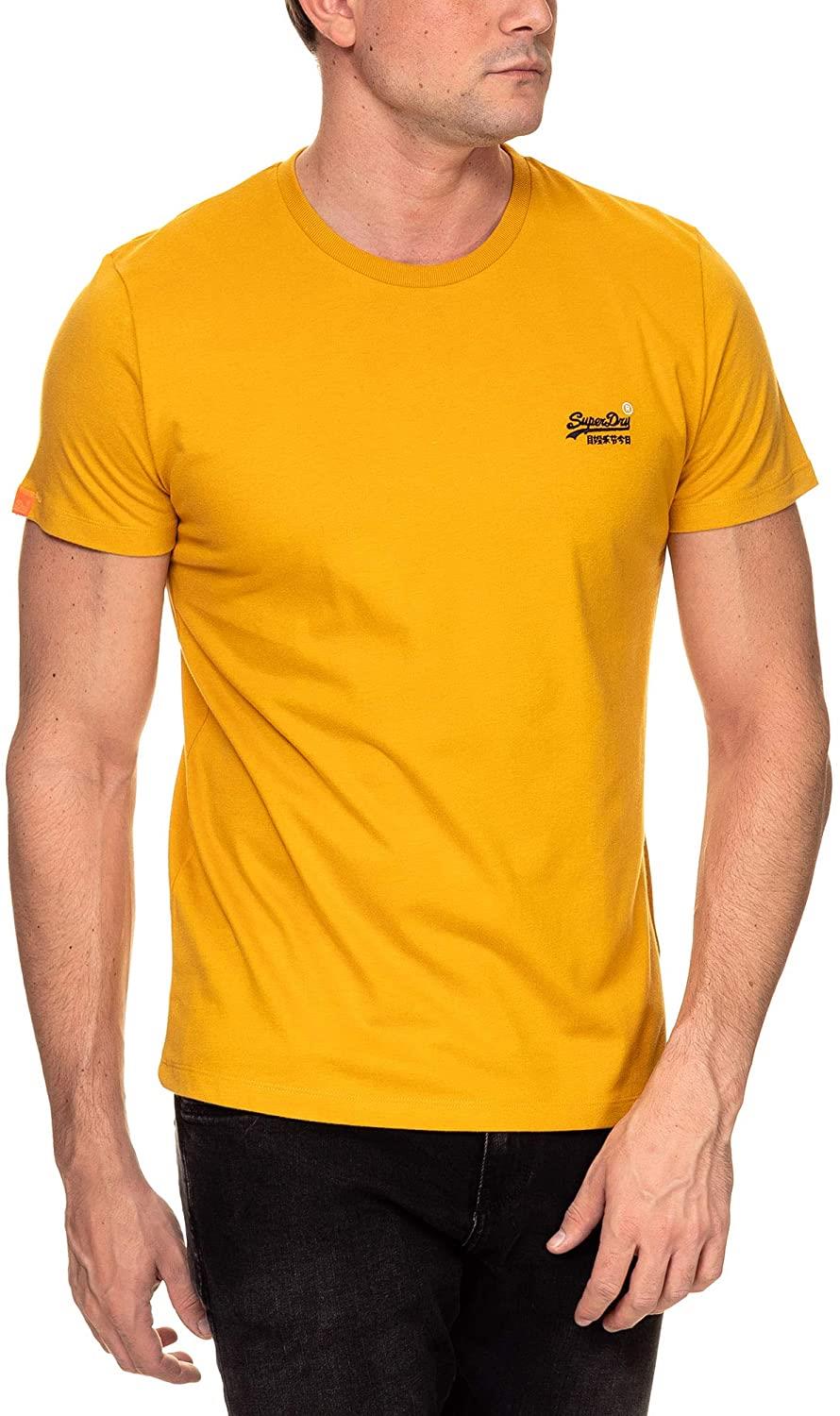 Superdry Mens Ol Vintage Emb Short Sleeve Tee Ochre Gold