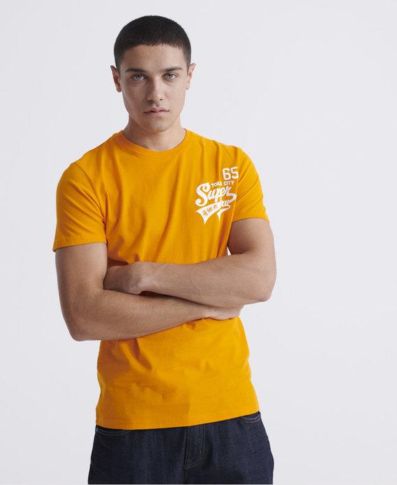 Superdry Mens Classic Script Short Sleeve Tee Marigold