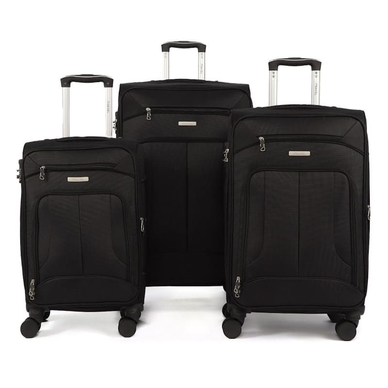 I Travel Corfu 3 Pc Trolley Set Black