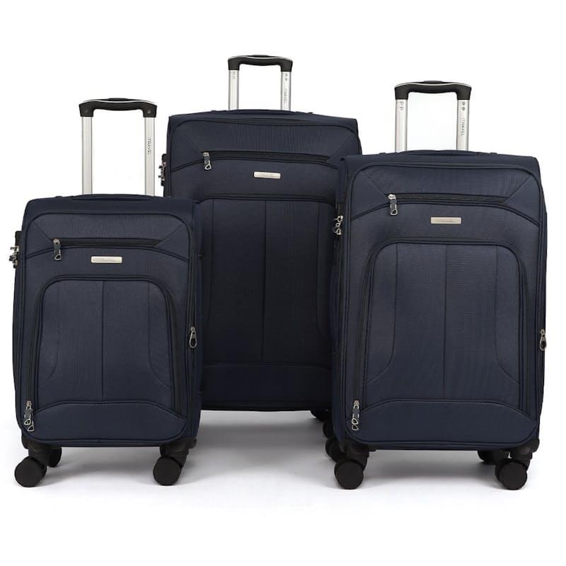 I Travel Corfu 3 Pc Trolley Set Navy