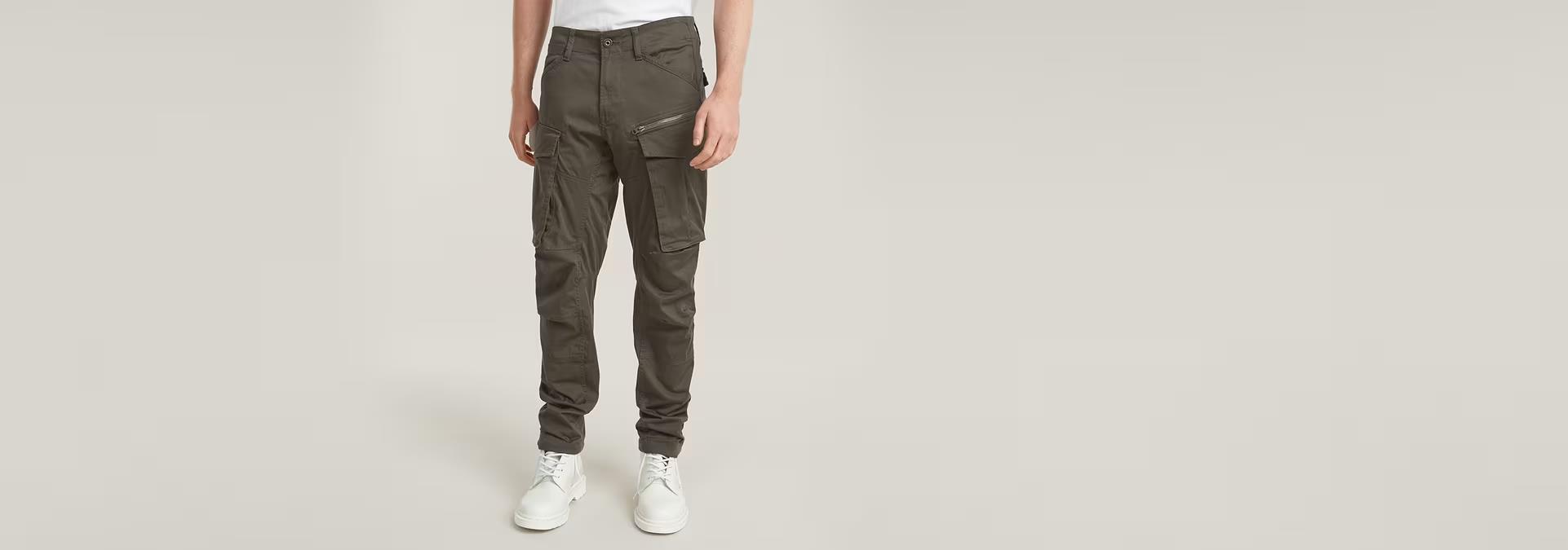 G Star Mens Rovic Zip 3D Regular Tapered Cargo Pants Gs Grey