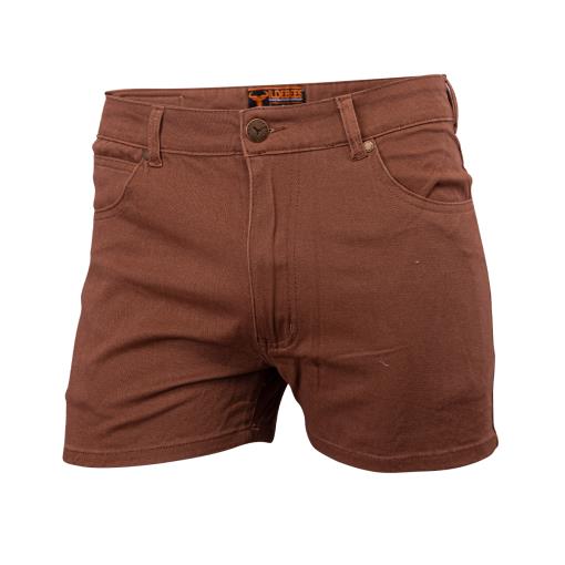 Wildebees Mens Stretch Performance Shorts Dark Camel