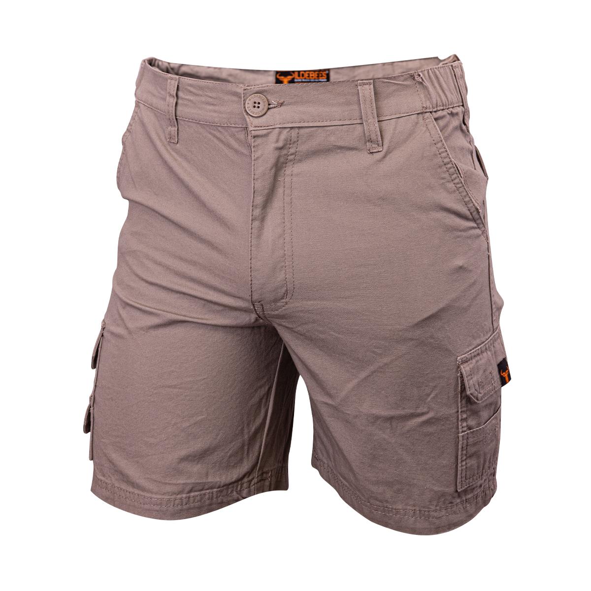 Wildebees Mens Semi Elasticated Walk Short Khaki
