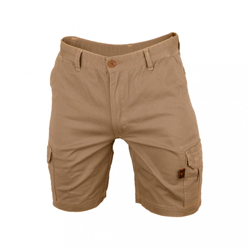 Wildebees Mens Stretch Flexi Cargo Shorts Khaki