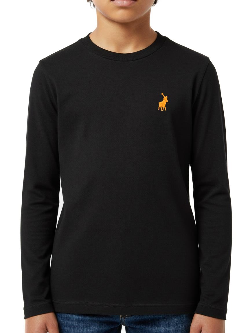 Polo Boys Ashton Long Sleeve Tee Black