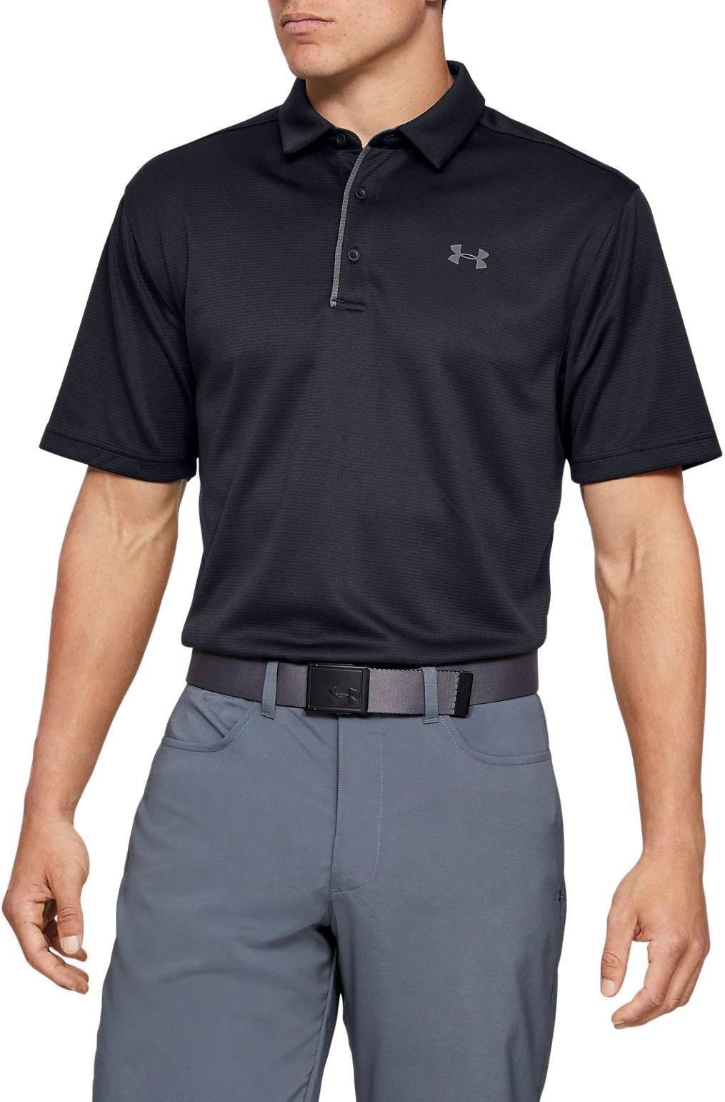 Under Armour Mens Tech Short Sleeve Golfer Black
