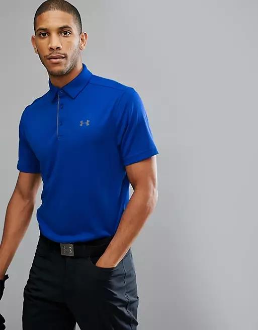 Under Armour Mens Tech Short Sleeve Golfer 400 Blue