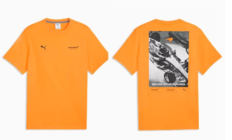 Puma Mens Mclaren Graphic Short Sleeve Tee Papaya