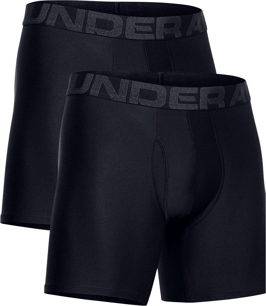 Under Armour Mens Tech 6″ 2 Pack Boxer Briefs 001 Black