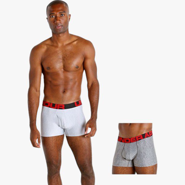 Under Armour Mens Ua Tech 3″ Boxerjock? 2 Pack 011 Grey White