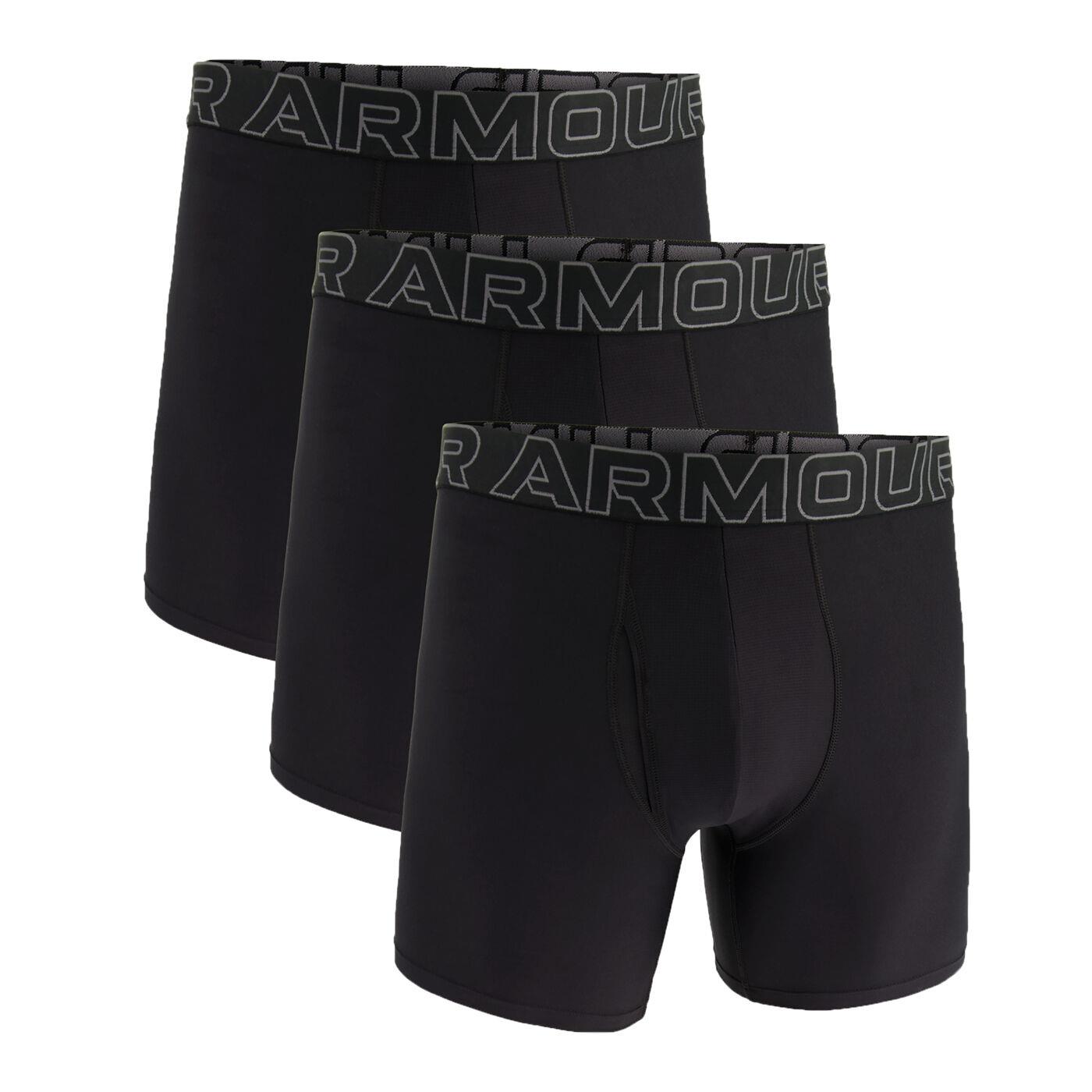 Under Armour Mens Tech 6″ Print Solid Boxer Brief Print Solid 001 Black