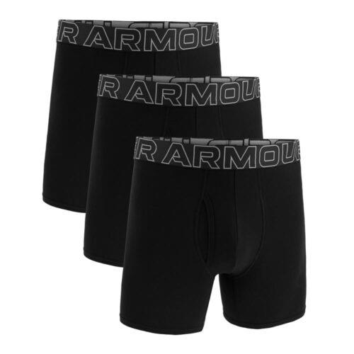 Under Armour Mens Perf Cotton 6″ 3 Pack Boxer 001 Black