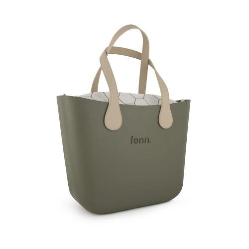 Fenn Original Watercress Handbag P116 Inner Gold Zip Light Stone Handle