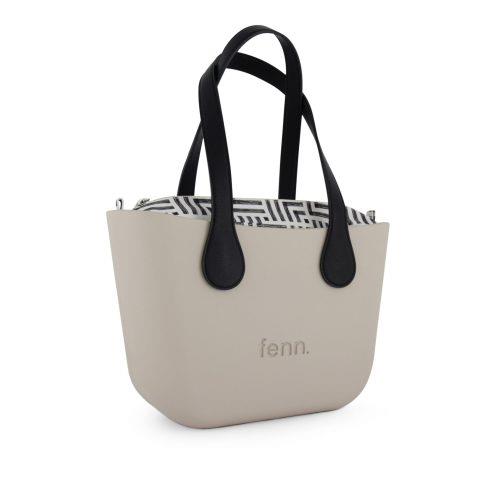 Fenn Petite Mushroom Handbag P3 Inner Wilver Zip H2 Black Handle