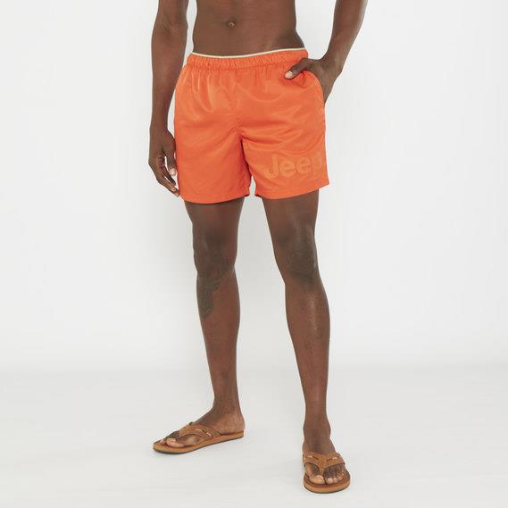 Jeep Mens Elasticated Swim Shorts Red Clay