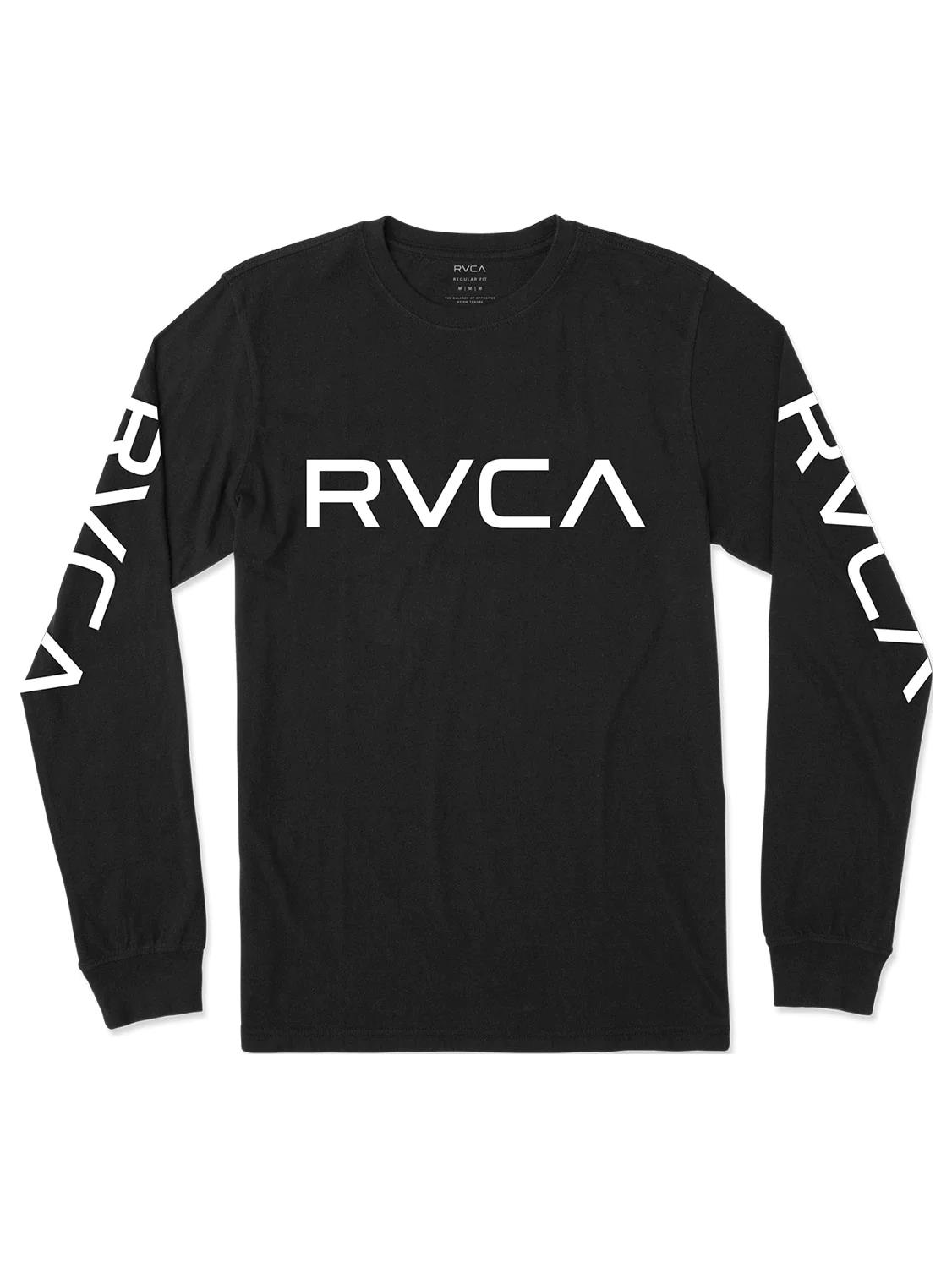 Rvca Boys Big Rvca Long Sleeve Tee Black White