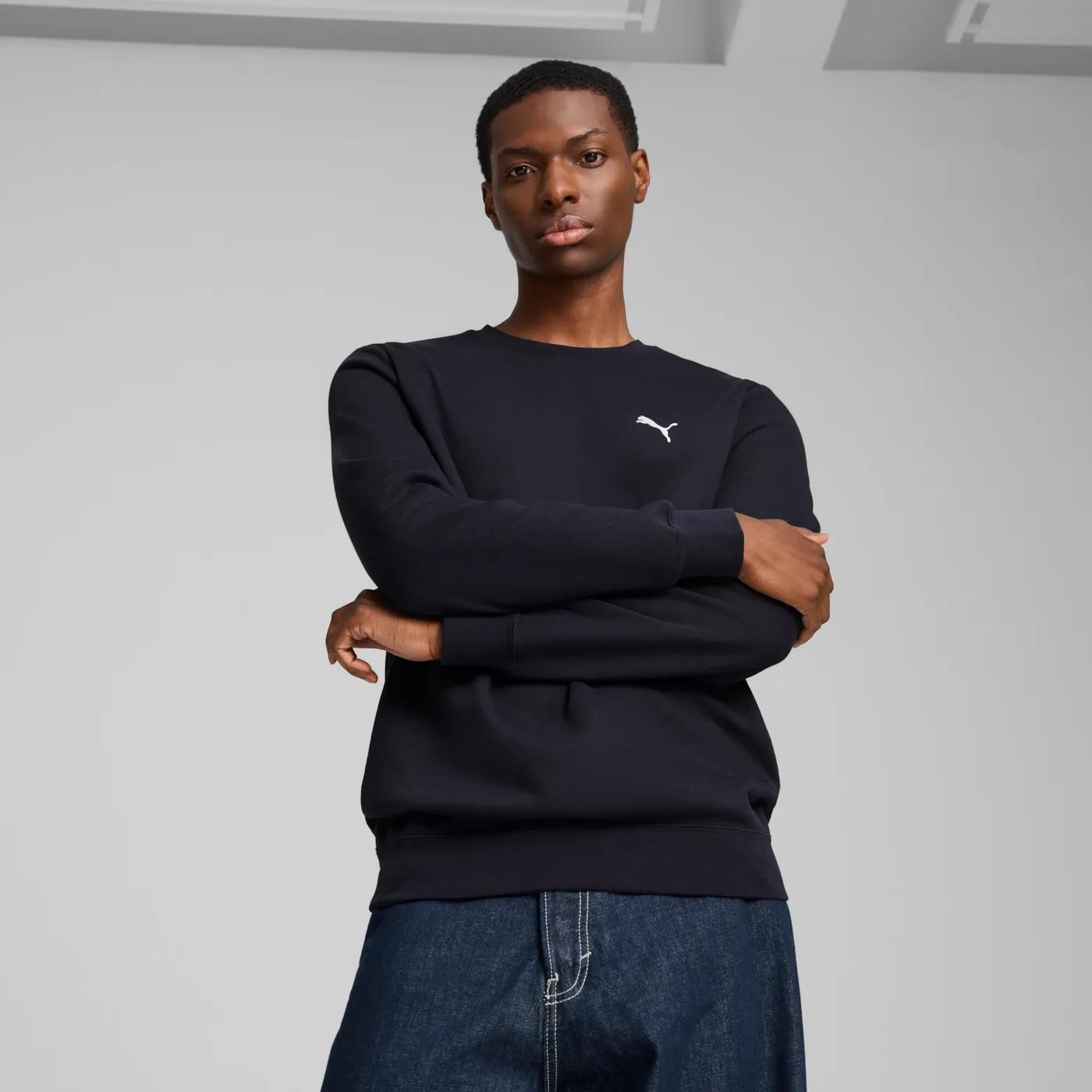 Puma Mens Ess Small Logo Crew Sweater New Navy