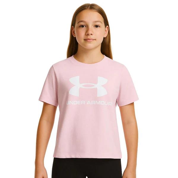 Under Armour Girls Big Logo Short Sleeve Tee 647