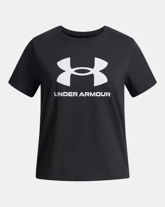 Under Armour Girls Big Logo Short Sleeve Tee 001 Black