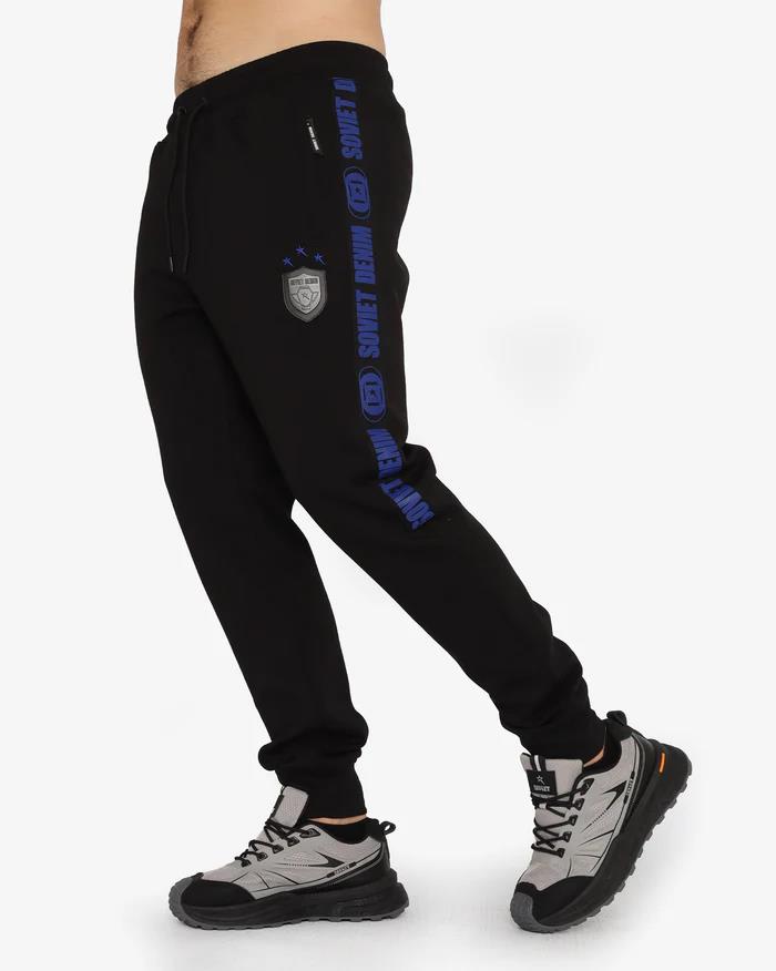 Soviet Mens Tommy Fashion Track Pants Black