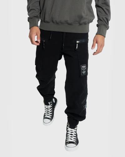 Soviet Mens Elasticated Cargo Pants Black