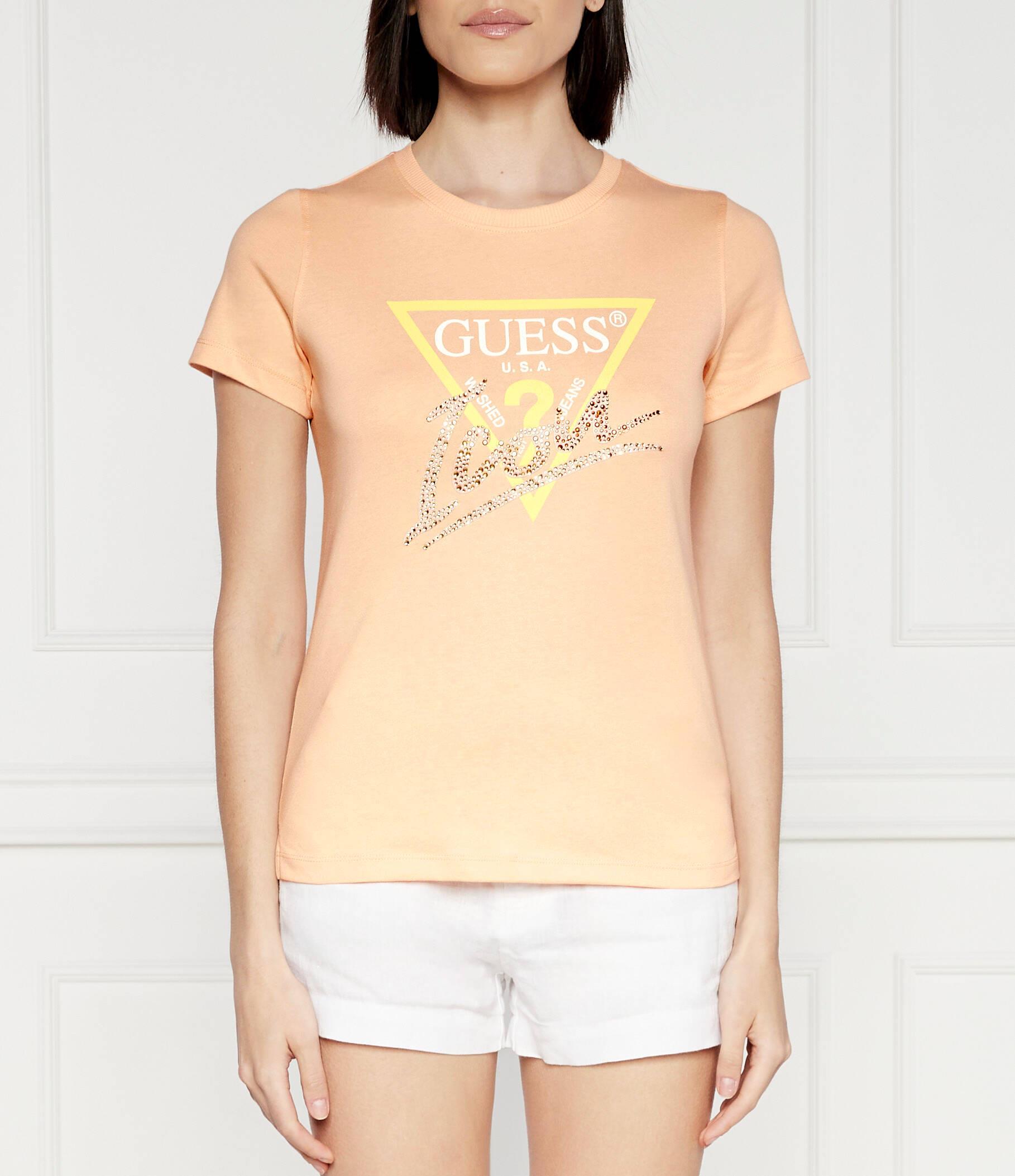 Guess Womens Icon Tee Peach