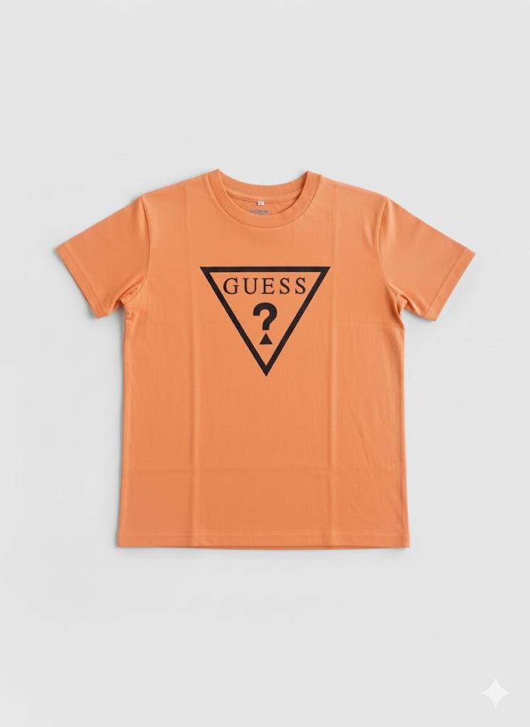 Guess Womens  Triangle Short Sleeve Tee Orange