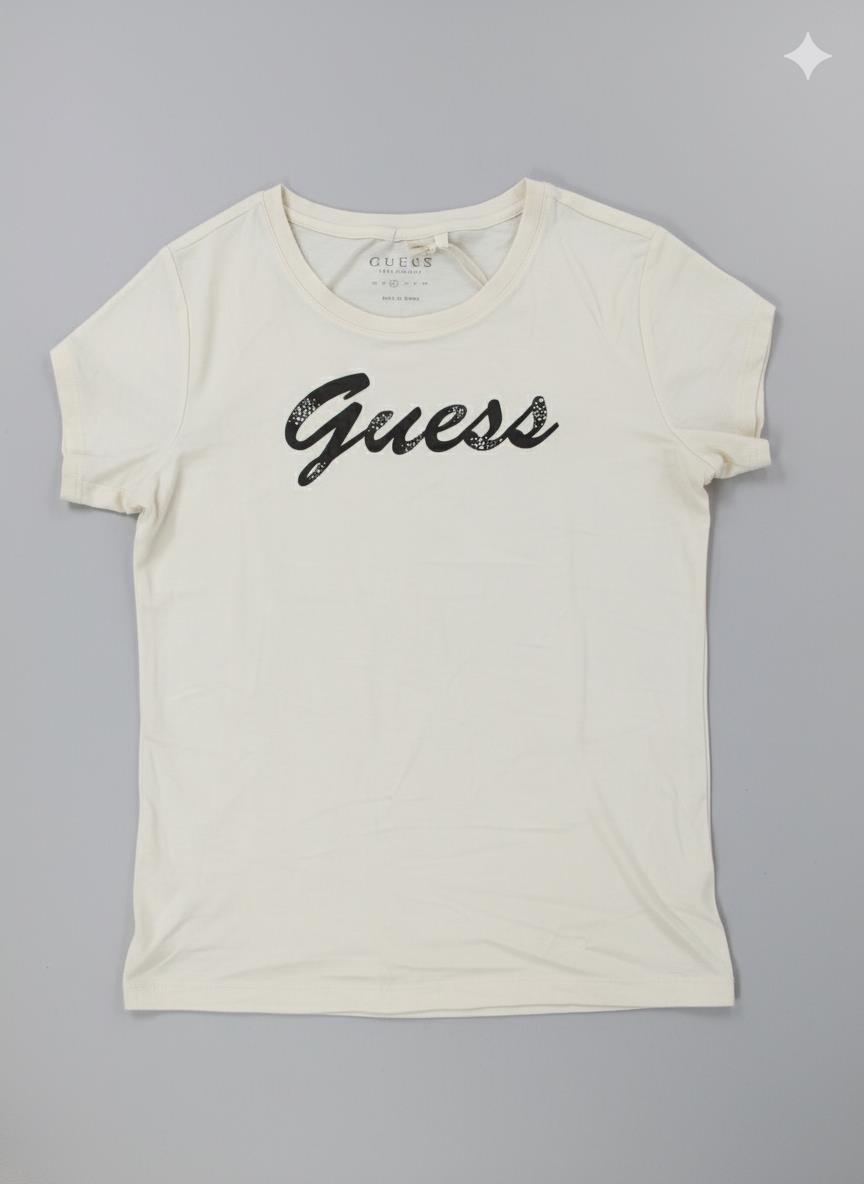 Guess Womens Script Tee Beige