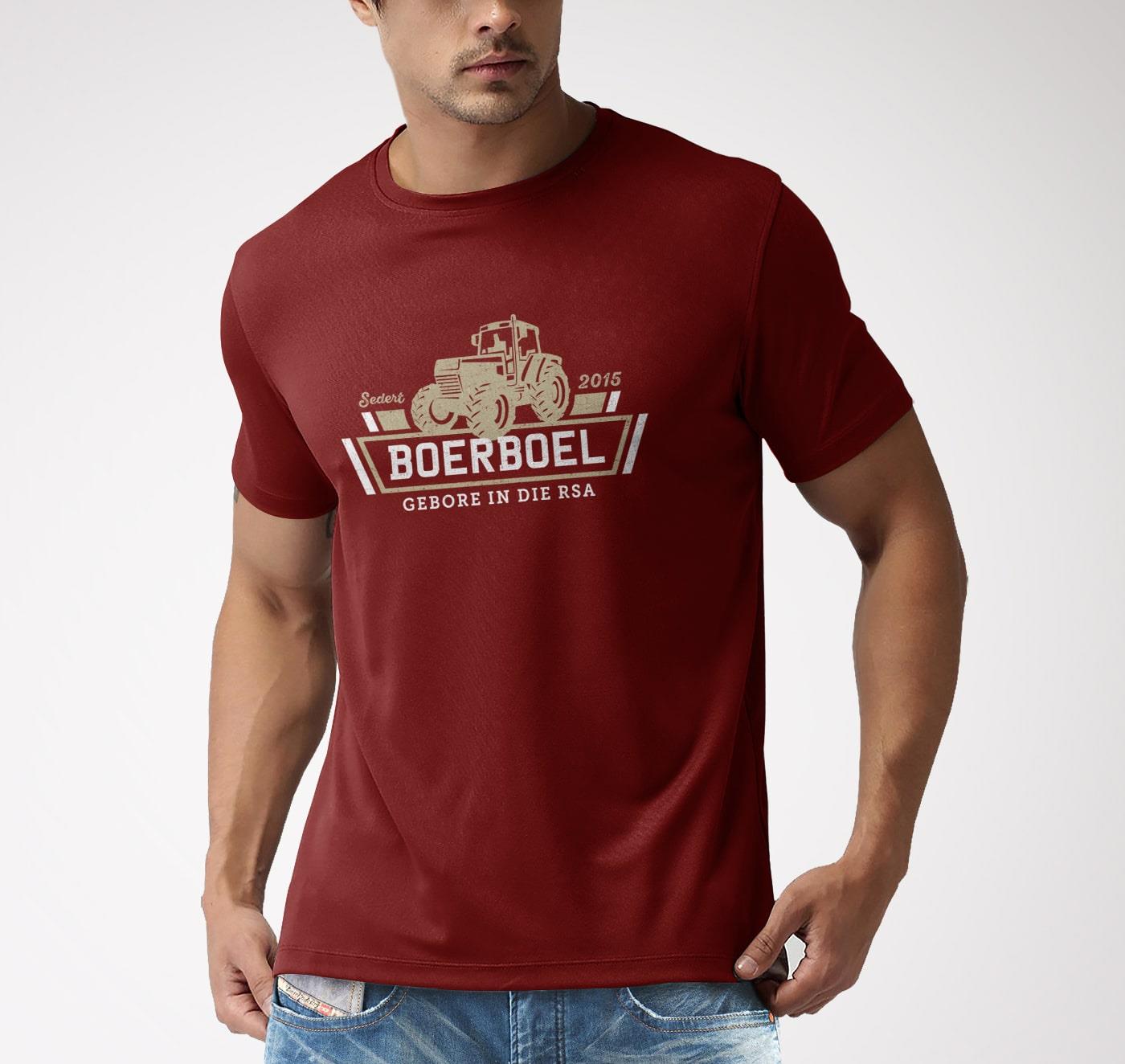 Boerboel Mens Premium Cotton Short Sleeve Tee Maroon