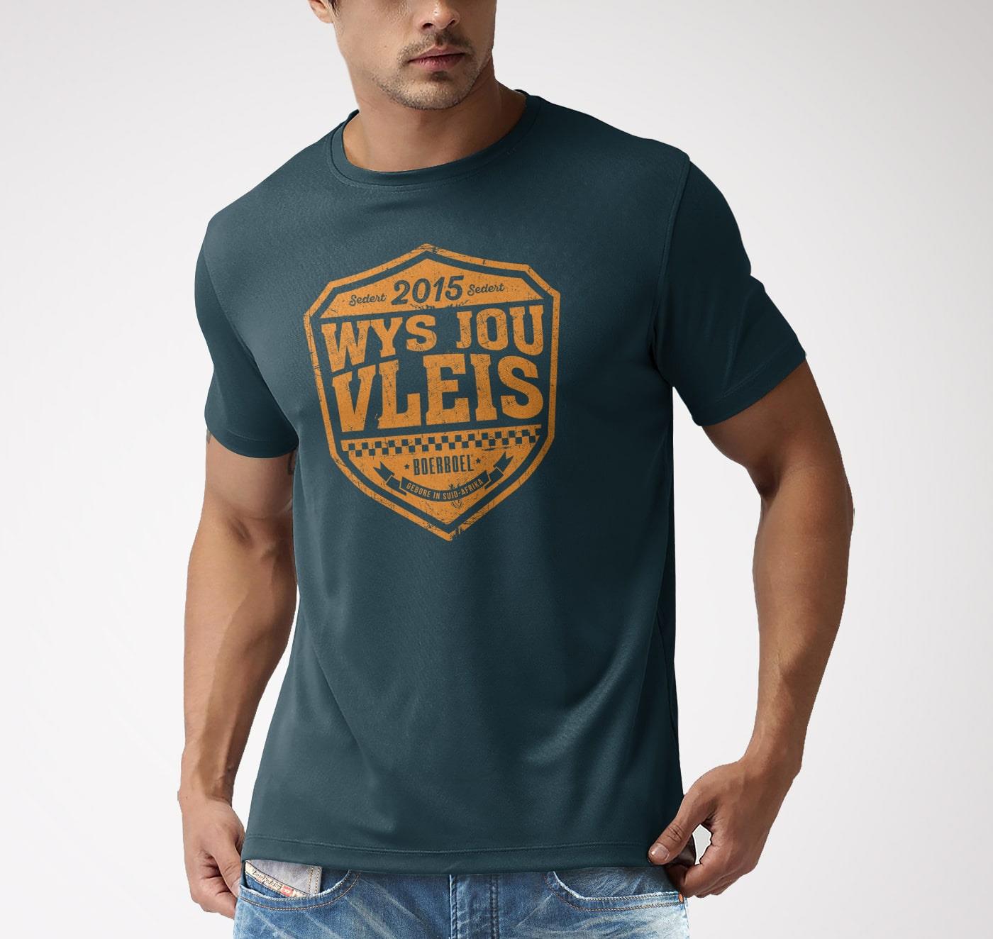 Boerboel Mens Premium Cotton Wys Short Sleeve Tee Petrol Blue