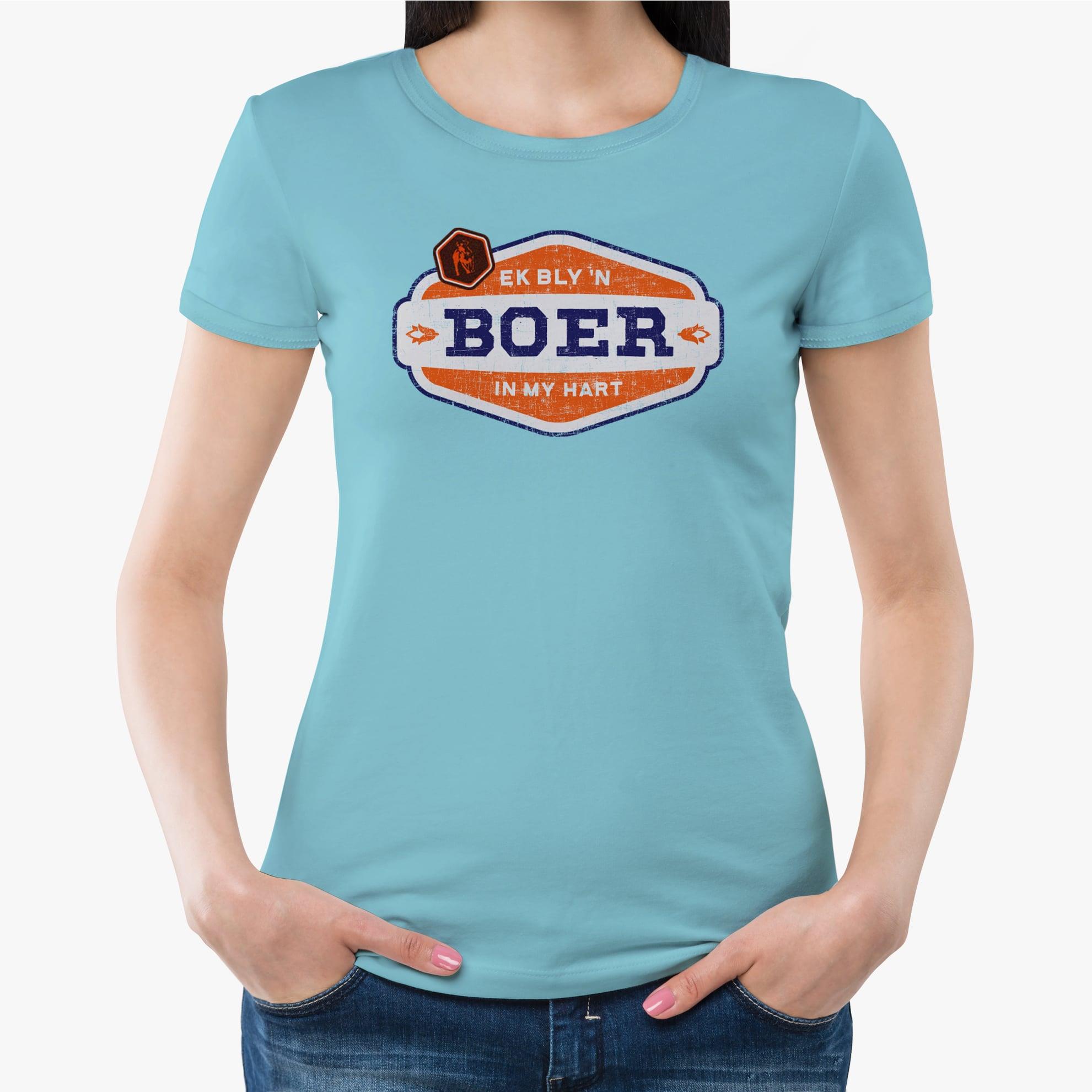 Boerboel Womens Premium Cotton Boer Short Sleeve Tee Light Blue