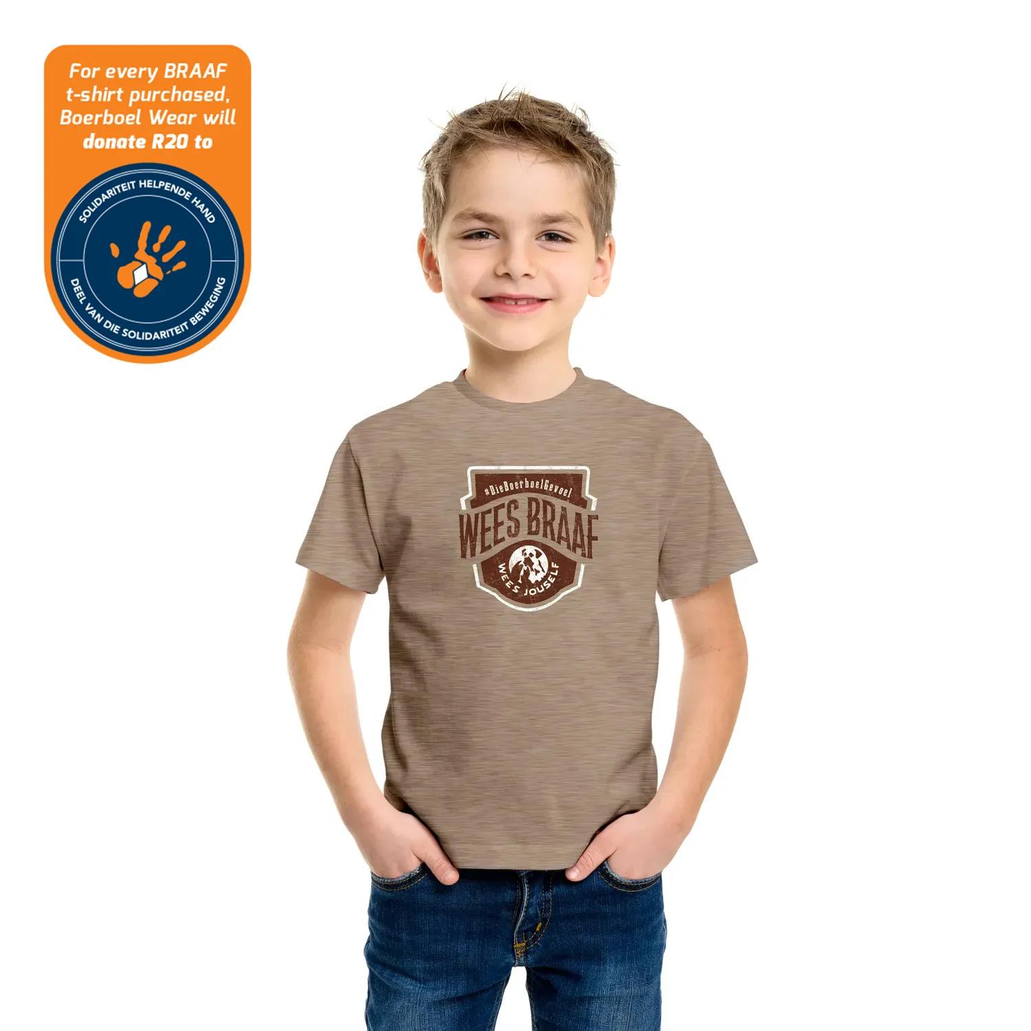 Boerboel Kids Printed Short Sleeve Tee Sand Mel