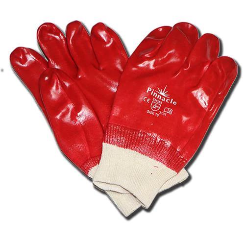 Pinnacle Pvc Red Knit Wrist Glove