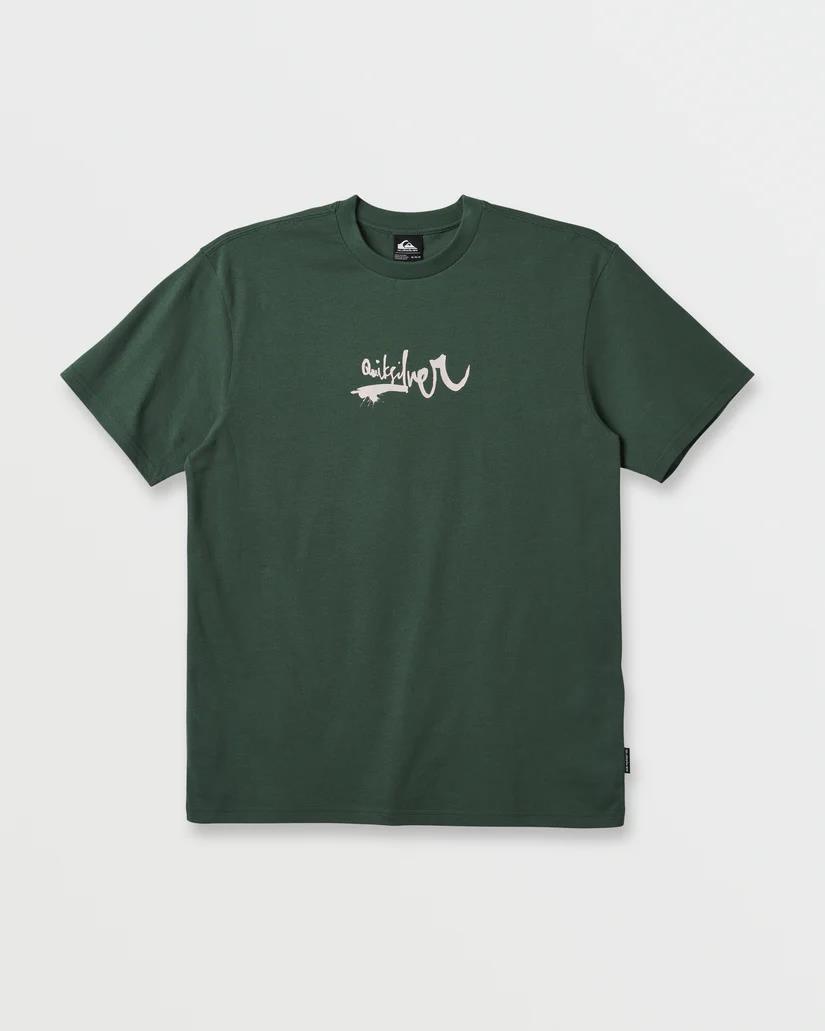 Quiksilver Mens Impaired Logo Short Sleeve Tee Frosty Spruce