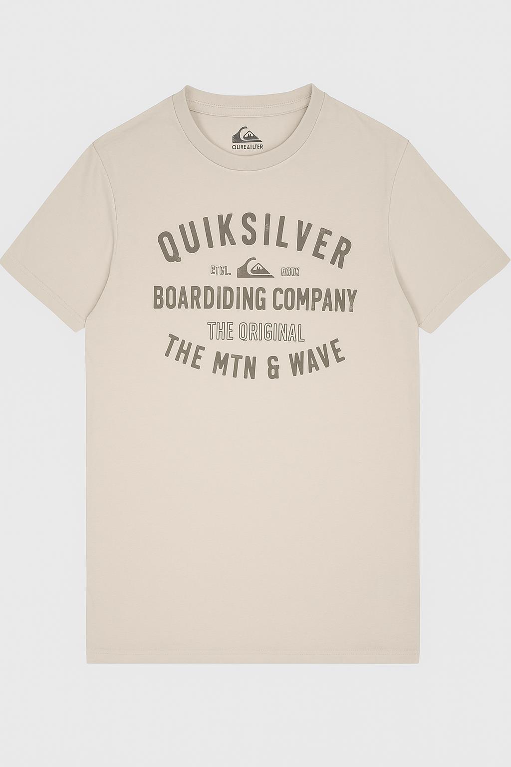 Quiksilver Mens Surf Lockup Short Sleeve Tee Plaze Taupe