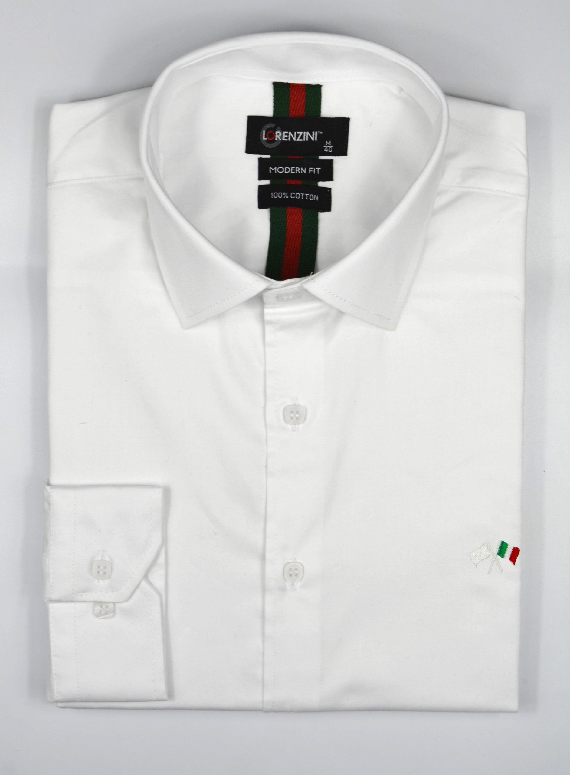 Lorenzini Modern Classic Slim Fit Long Sleeve Shirt White