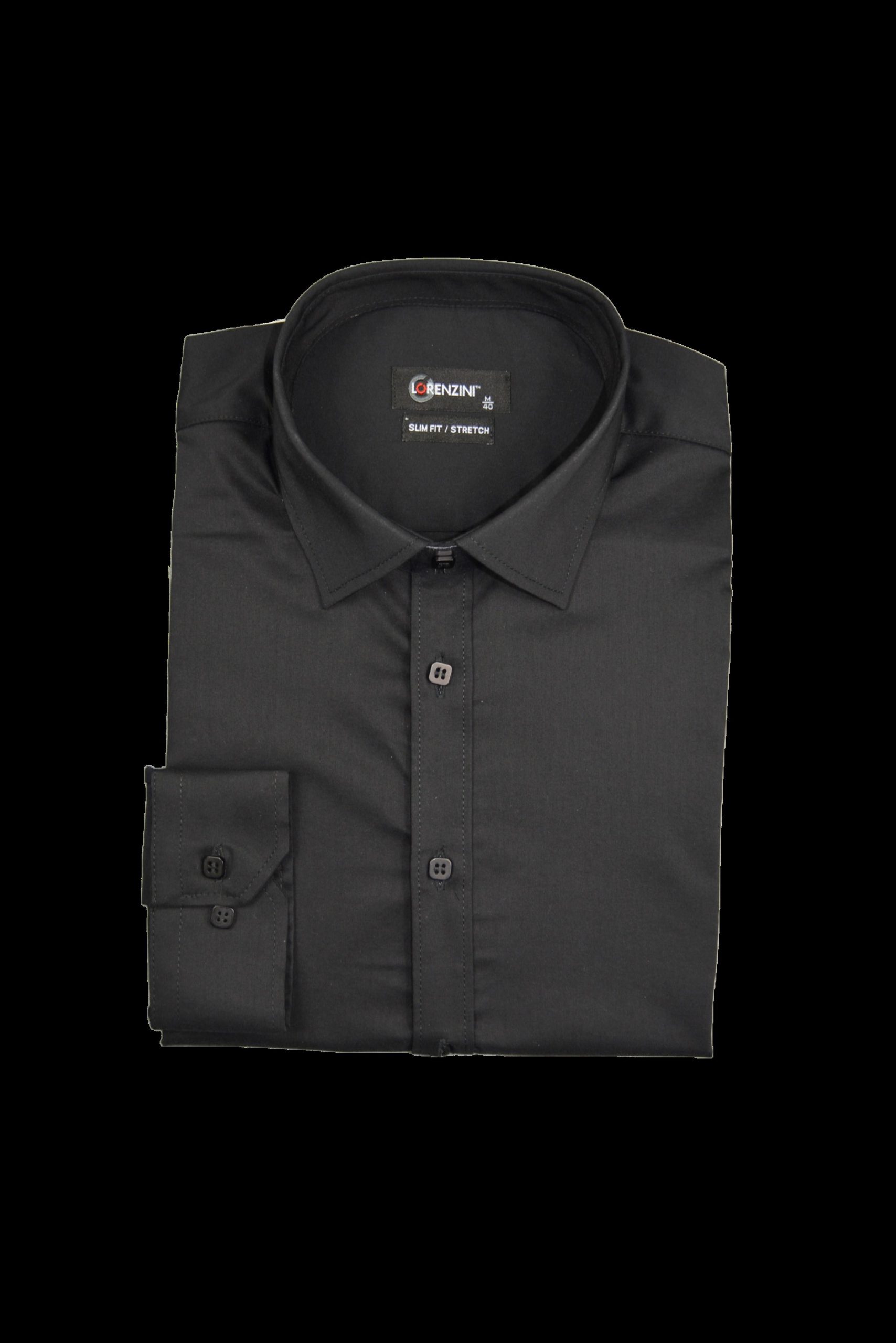 Lorenzini Modern Slim Fit Long Sleeve Shirt Black